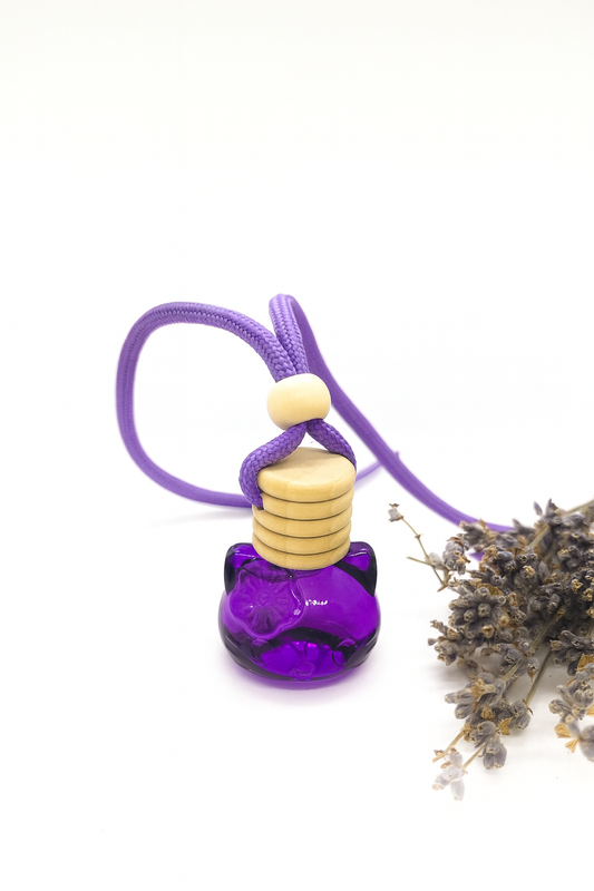 Odorizant auto cu lavandă naturală - formă Hello Kitty