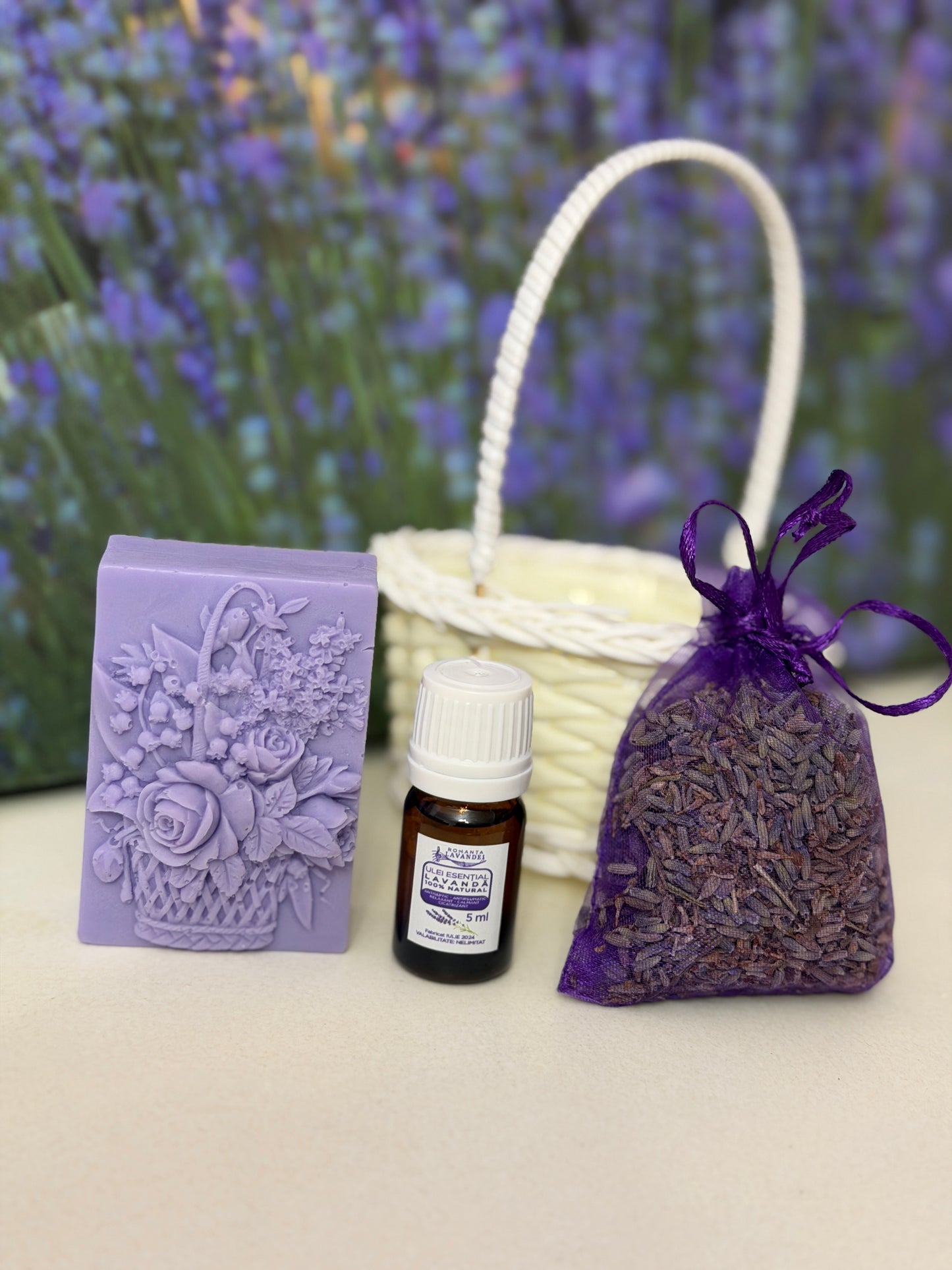 Primăvara în dar - coșuleț cu lavandă